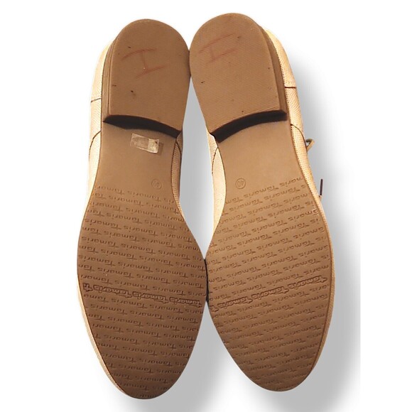 Tamaris shoes Lace Up Leather Beige Women’s 40 (US 9) Flats MINT Germany - Picture 6 of 6